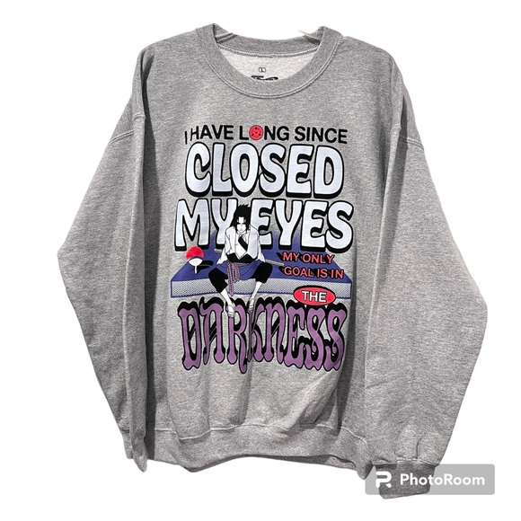 Naruto Shippuden Anime Ripple Junction Gray Mens Crewneck Sweatshirt Size Large - Picture 1 of 7